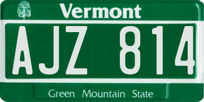 VT license plate AJZ814