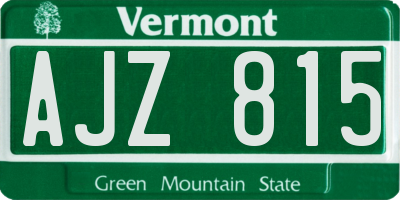 VT license plate AJZ815
