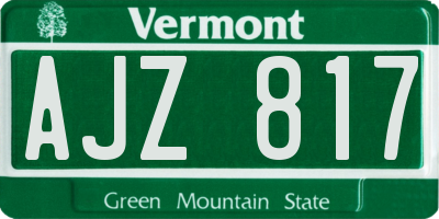 VT license plate AJZ817