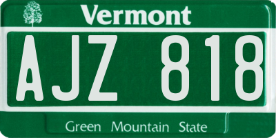 VT license plate AJZ818