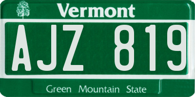 VT license plate AJZ819