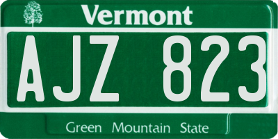 VT license plate AJZ823