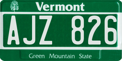 VT license plate AJZ826