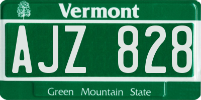 VT license plate AJZ828