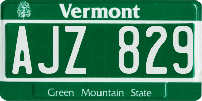 VT license plate AJZ829