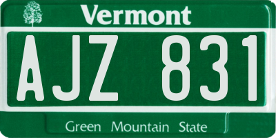 VT license plate AJZ831