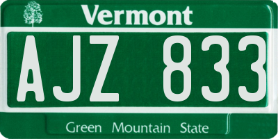 VT license plate AJZ833