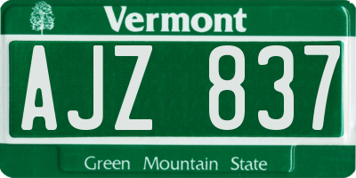 VT license plate AJZ837