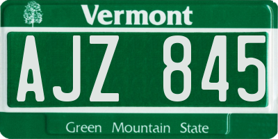 VT license plate AJZ845