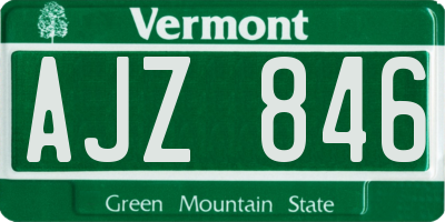VT license plate AJZ846