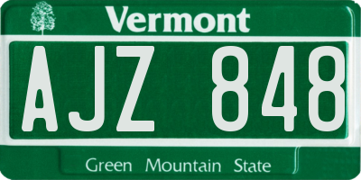 VT license plate AJZ848