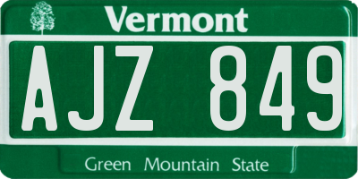 VT license plate AJZ849