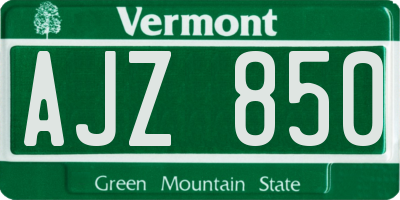 VT license plate AJZ850