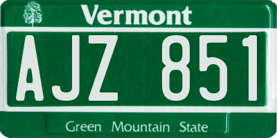 VT license plate AJZ851