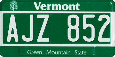 VT license plate AJZ852