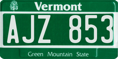 VT license plate AJZ853