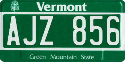VT license plate AJZ856