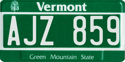 VT license plate AJZ859