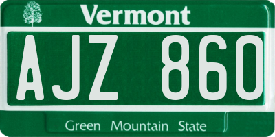 VT license plate AJZ860