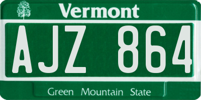 VT license plate AJZ864