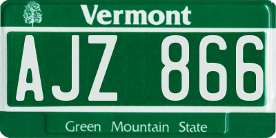 VT license plate AJZ866