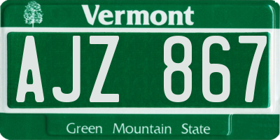 VT license plate AJZ867