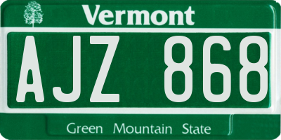 VT license plate AJZ868