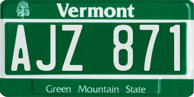 VT license plate AJZ871