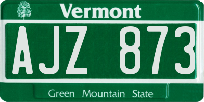 VT license plate AJZ873