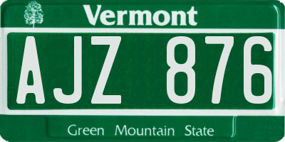 VT license plate AJZ876