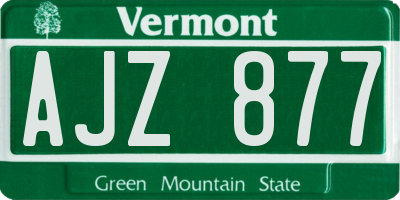 VT license plate AJZ877