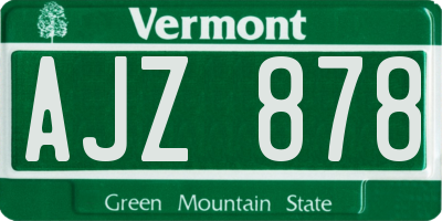 VT license plate AJZ878