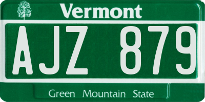 VT license plate AJZ879