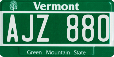 VT license plate AJZ880