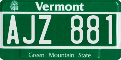 VT license plate AJZ881