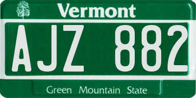VT license plate AJZ882