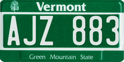 VT license plate AJZ883