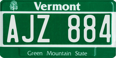 VT license plate AJZ884
