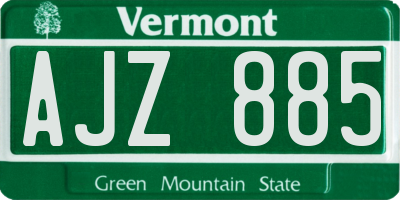 VT license plate AJZ885