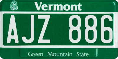 VT license plate AJZ886