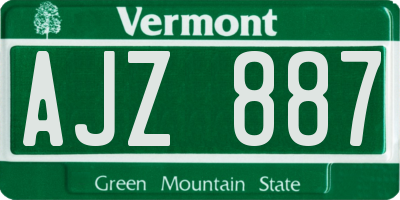 VT license plate AJZ887