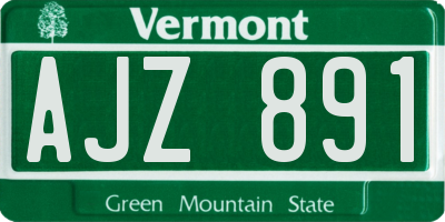 VT license plate AJZ891