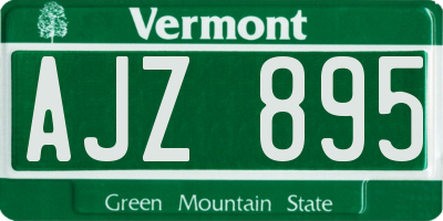 VT license plate AJZ895