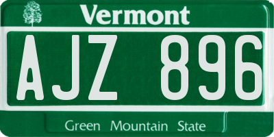 VT license plate AJZ896