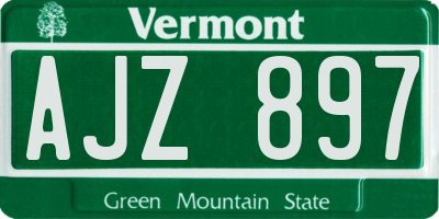 VT license plate AJZ897
