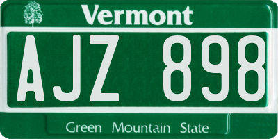 VT license plate AJZ898