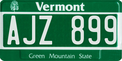 VT license plate AJZ899
