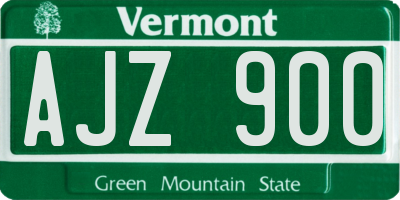 VT license plate AJZ900