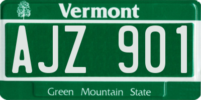 VT license plate AJZ901