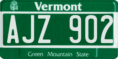 VT license plate AJZ902